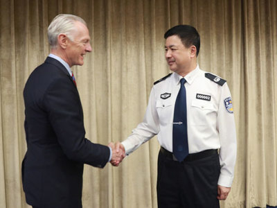 公安部常务副部长王小洪会见联合国副秘书长德雷南